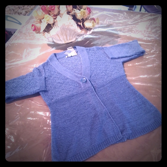 Character Club water blue Cardigan - Picture 1 of 1
